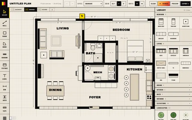 FloorCanvas drafting interface